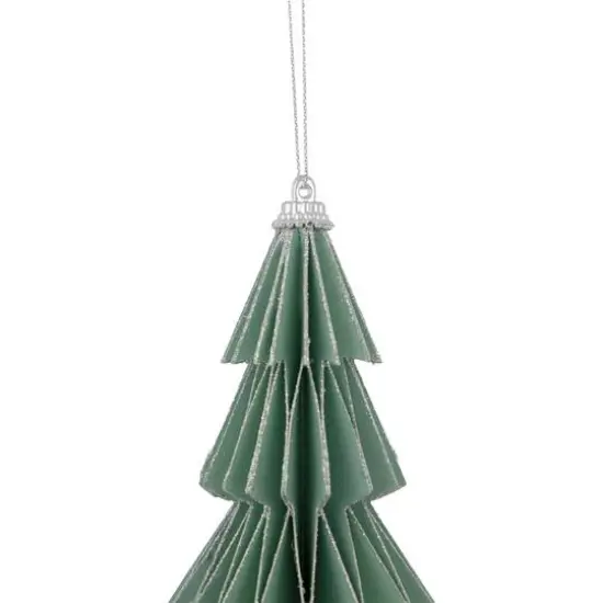 6" Glittered Green Christmas Tree Ornament {3}