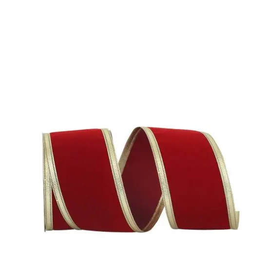 JAM Paper Velvet Dynasty Wired Edge Ribbon Scarlet {1}