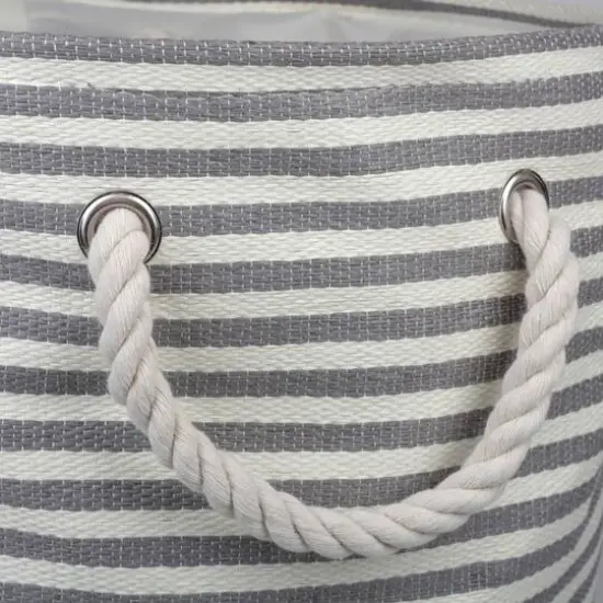 DII&reg; 20" Pinstripe Woven Paper Storage Bin Gray {5}