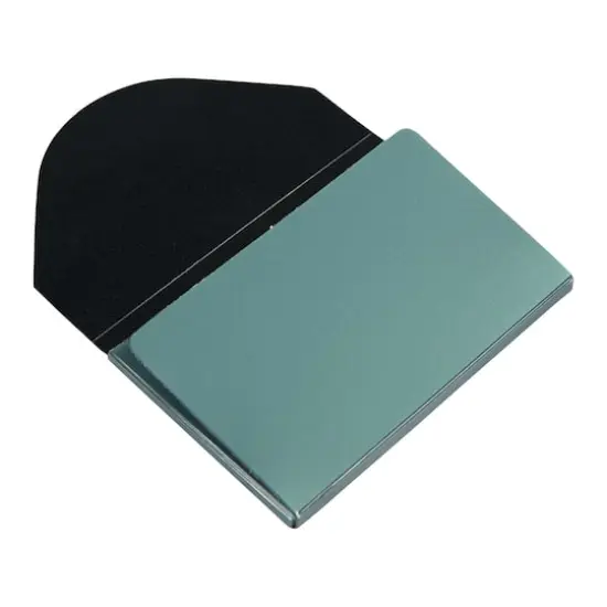 JAM Paper Plastic Business Card Holder Case Green Metallic {6}
