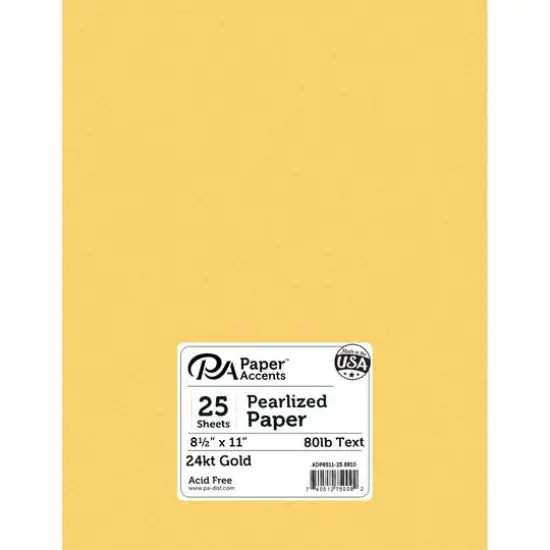 PA Paper&trade; Accents Pearlized 8.5" x 11" 80lb. Paper, 25 Sheets Nickel {2}