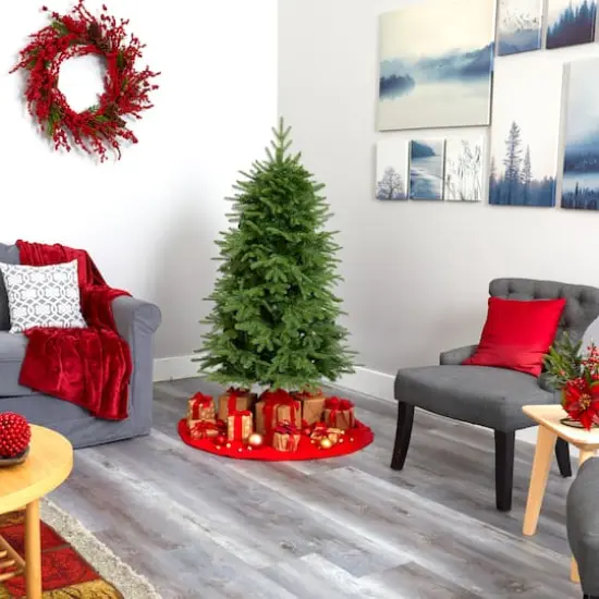 5ft. Pre-Lit Vancouver Fir Natural Look Artificial Christmas Tree with Clear LED Lights {8}