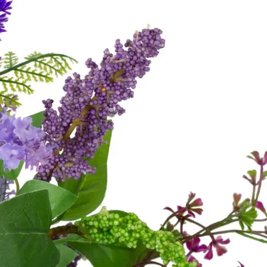 20" Purple Lavender & Spring Foliage Artificial Wreath {5}