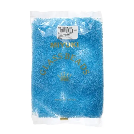John Bead Miyuki&reg; 11/0 Glass Seed Beads, 250g Crystal-Lined Neon Light Blue {3}