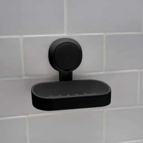 Bath Bliss Matte Black Gel-Suction Soap Dish {4}
