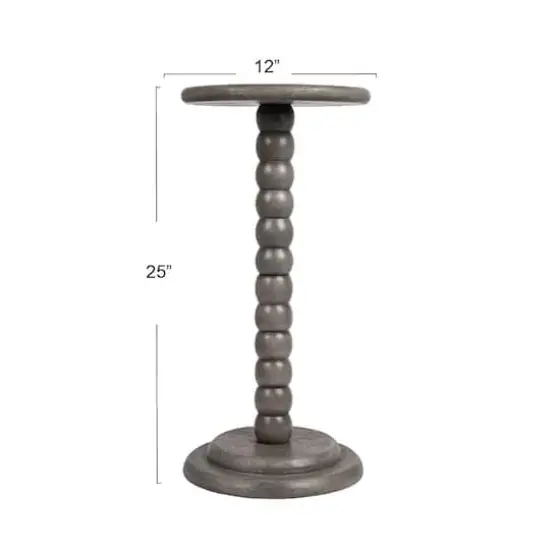 Hello Honey® 25" Stacked Pedestal Cocktail Side Table Dove Gray {6}