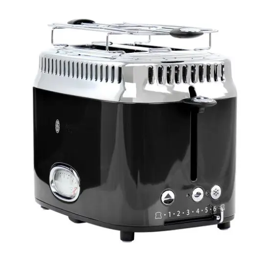 Russell Hobbs Retro Style 2 Slice Toaster Black {1}