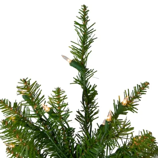 4' Pre-Lit Northern Pine Full Artificial Christmas Tree - Clear Lights {5}