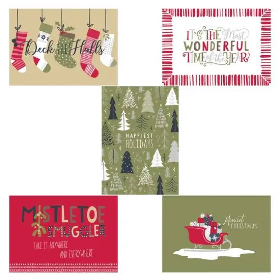 JAM Paper Rustic Season's Greetings Assorted Christmas Cards Set, 24ct. {1}