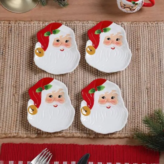 Mr. Christmas 6" Santa Ceramic Plates, 4ct. {3}