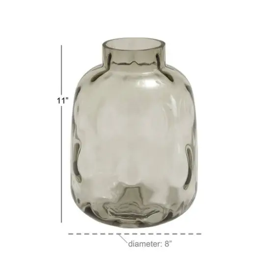 11" Gray Glass Coastal Vase {6}
