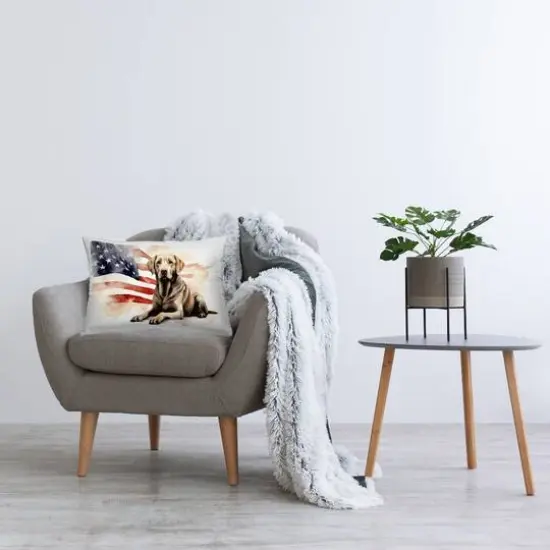 Stupell Industries Patriotic Dog with Flag Decorative Printed Throw Pillow {3}