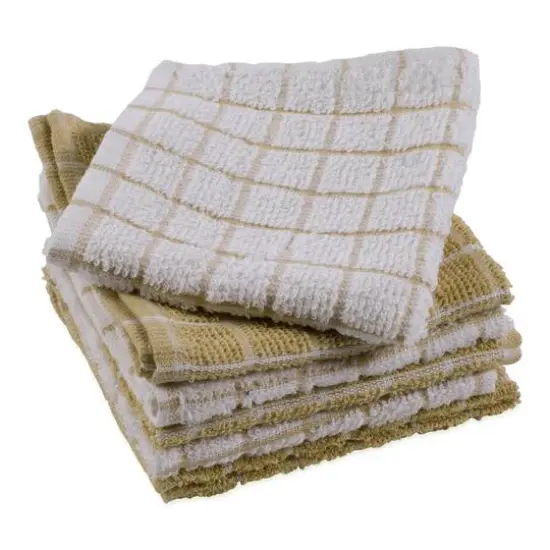 DII&reg; Pebble & White Windowpane Terry Dishcloths, 6ct. {5}