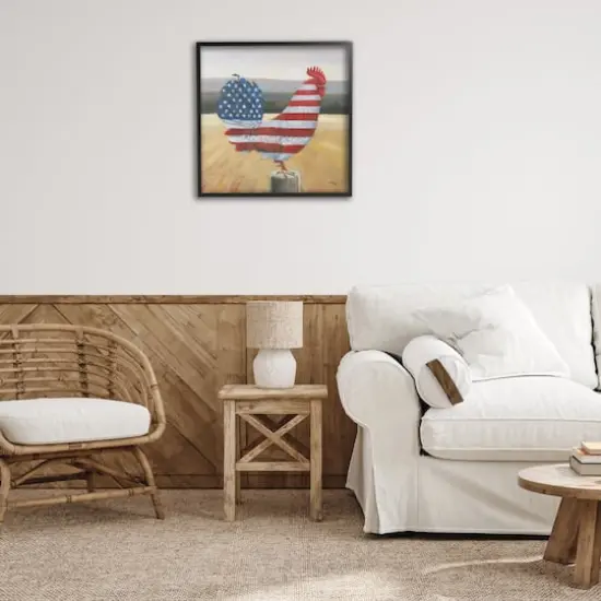 Stupell Industries American Flag Rooster Framed Giclee Art Black {3}