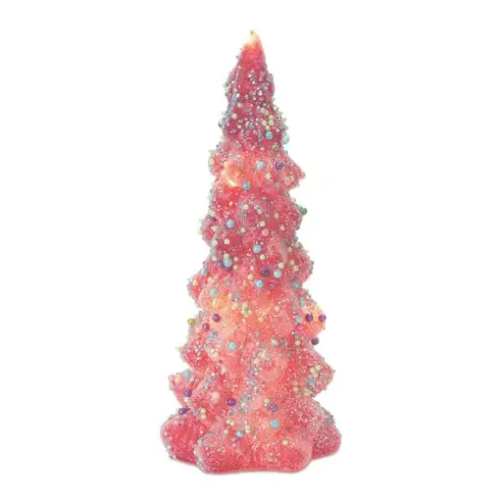 Glass LED Tree with Rainbow Pearl Ornaments Set {3}