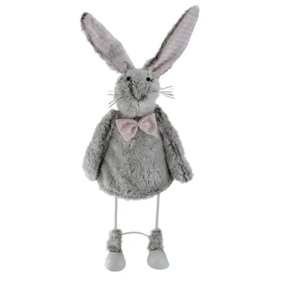 17" Gray Loaded Rabbit Table Top Easter Figure {1}