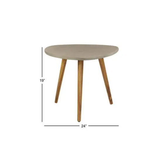 24" Gray Modern Outdoor Accent Table {7}