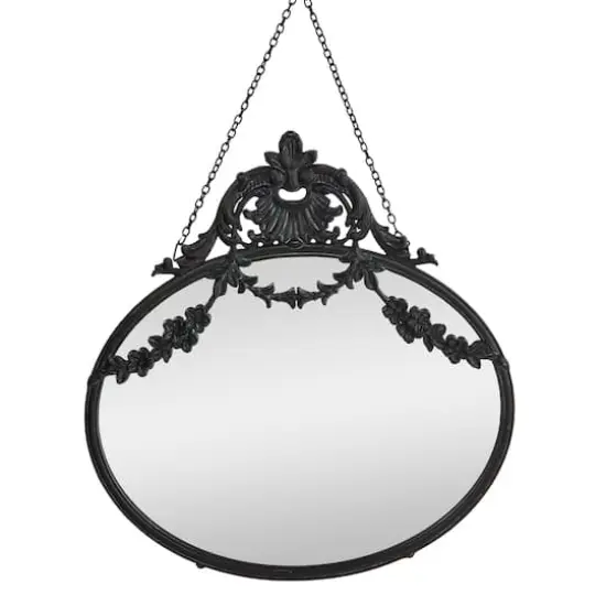 Hello Honey&reg; Vintage Pewter Framed Wall Mirror with Decorative Chain Black {1}