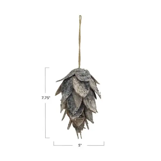 Hello Honey&reg; 7.75" Natural Birch Bark Pinecone Ornament {5}