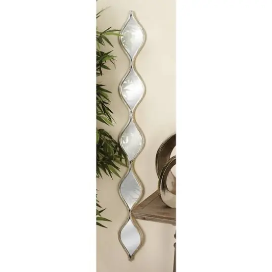 59" Silver Vintage Metal Wall Mirror {9}