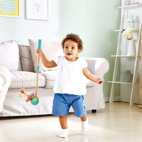 Hape Wooden Push & Pull Dancing Butterflies Walking Toy {6}