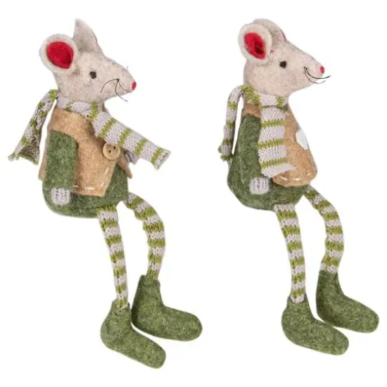 7.5" Boy & Girl Mice Christmas Ornaments Set {4}