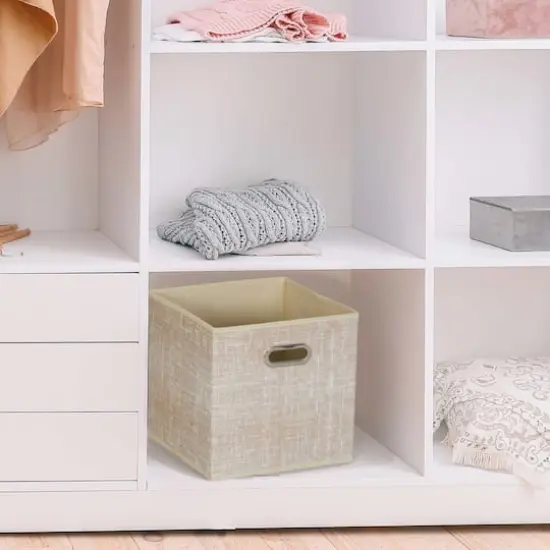 6 Pack Household Essentials 11" Fabric Storage Bins Tan {3}