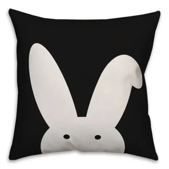 Modern Black & White Bunny Throw Pillow {1}