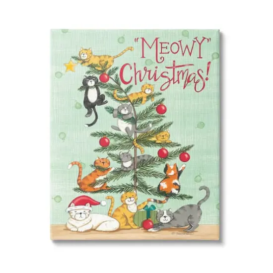 Stupell Industries Meowy Christmas Cats Canvas Wall Art {1}