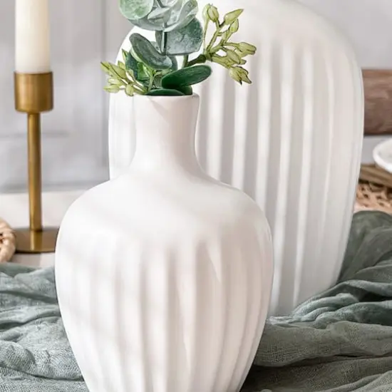 Kate Aspen&reg; White Textured Ceramic Minimalist Vase Set {5}
