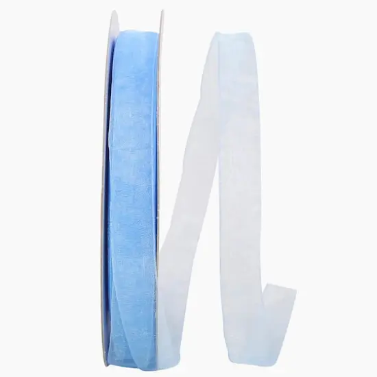JAM Paper 5/8" x 100yd. Chiffon Mono Sheer Ribbon Blue {1}