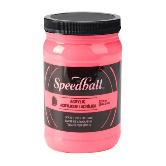 Speedball&reg; Acrylic Screen Printing Ink, 32oz. Fluorescent Hot Pink {1}
