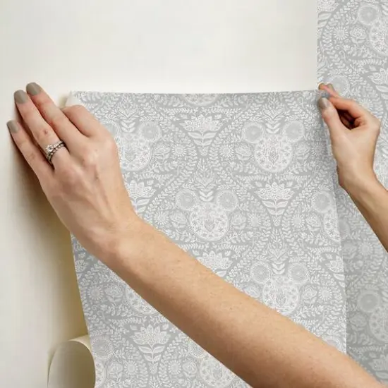 RoomMates Disney® Mickey Mouse Block Print Peel & Stick Wallpaper Grey {7}