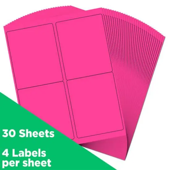 JAM Paper Extra Large Shipping Address Label Stickers Neon Pink {4}