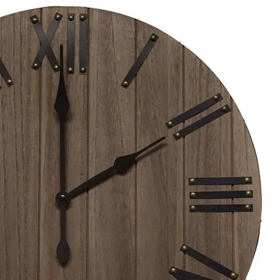 Elegant Designs Handsome 21" Farmhouse Wood Wall Clock Restored Wood {6}