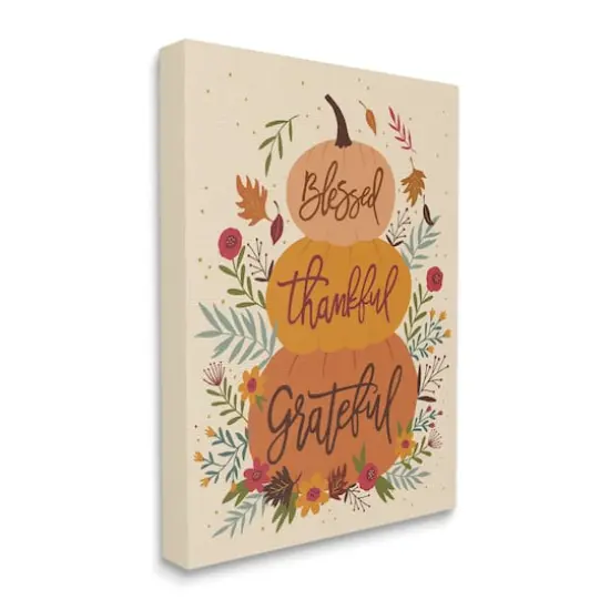 Stupell Industries Blessed Thankful Grateful Sentiments Canvas Wall Art {1}