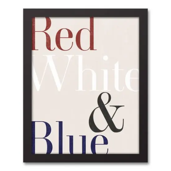 Red, White and Blue Type Black Framed Canvas {1}