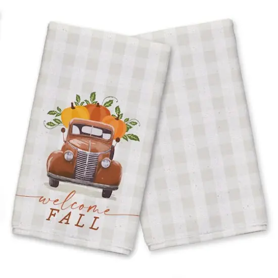Welcome Fall Truck Tea Towels, 2ct. {1}