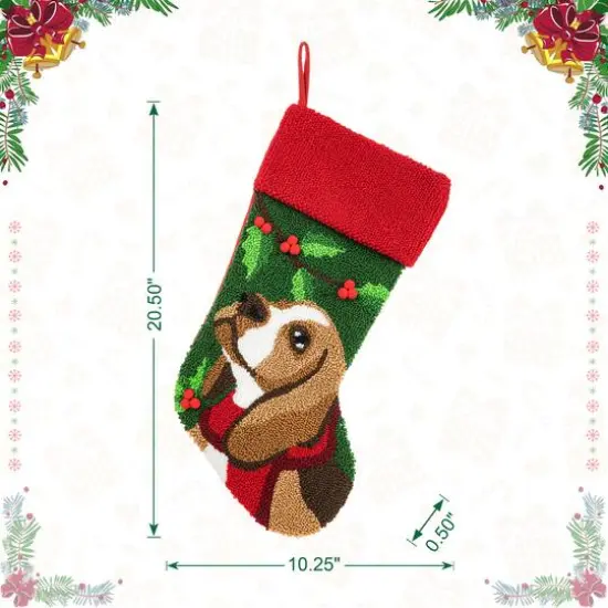 Glitzhome&reg; 20.5" Dog Hooked Stocking {7}
