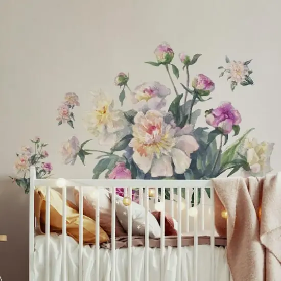 RoomMates White & Pink Floral Bouquet Peel & Stick Giant Wall Decals {5}