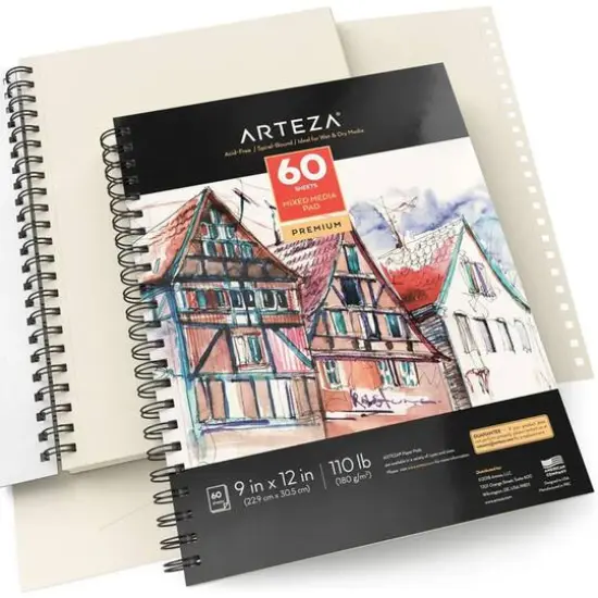Arteza&reg; 9" x 12" Mixed Media Pads, 2ct. {4}