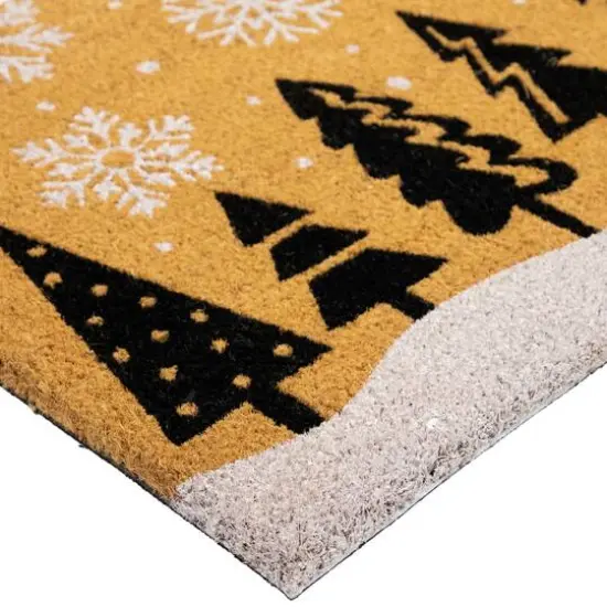 30" Natural Coir Trees & Snowflakes Christmas Doormat {6}