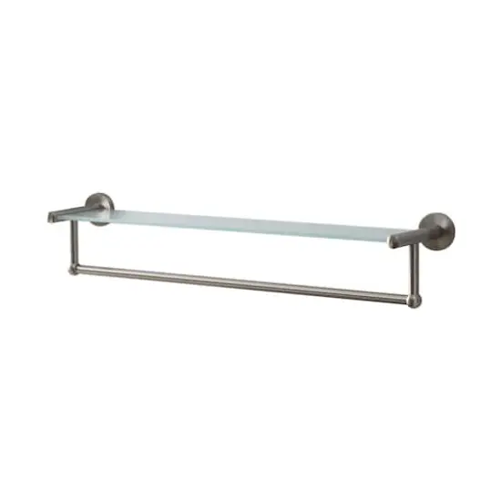 Organize It All Satin Nickel Glass Shelf & Towel Bar  {1}