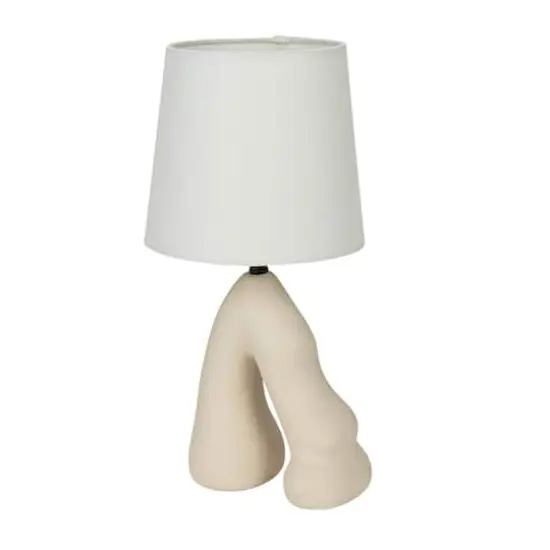 Hello Honey&reg; 16.5" White Volcano Finish Ceramic Table Lamp {1}