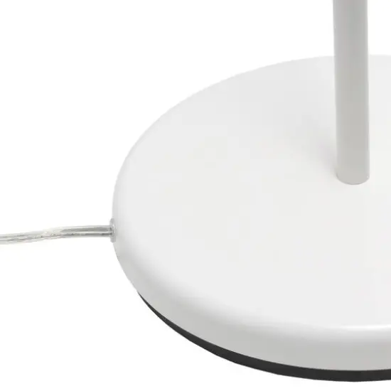 Lalia Home 4.6ft. Swing Arm Floor Lamp with Glass Cylindrical Shade White {8}