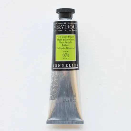 Sennelier Extra Fine Artists' Acrylic Paint, 60mL 871 Bright Yellow Green S1 {1}