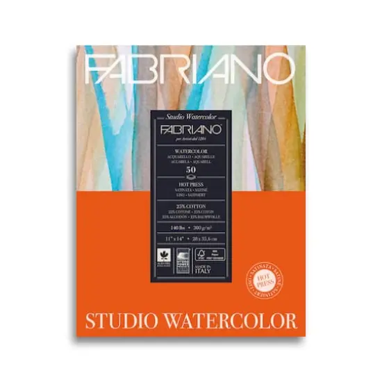 Fabriano&reg; Studio Hot Press Watercolor Pad, 11" x 14" {1}