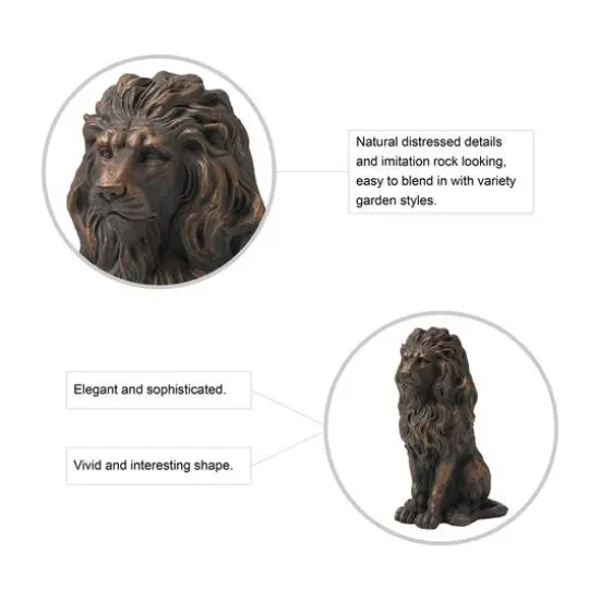 Glitzhome&reg; 21" Guardian Sitting Lion Statue {7}