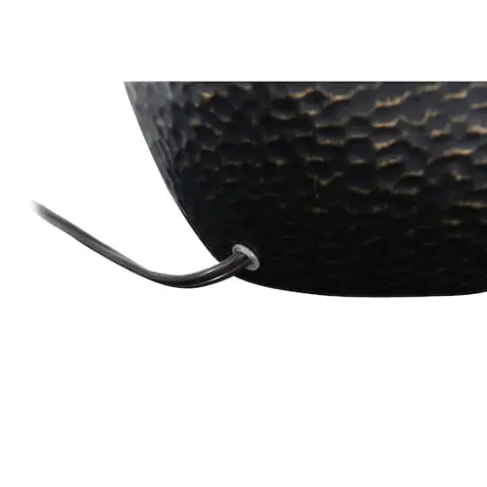 Hello Honey&reg; 28" Hammered Metal Table Lamp with Linen Shade {4}