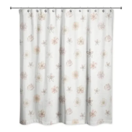 Florals Shower Curtain White {1}